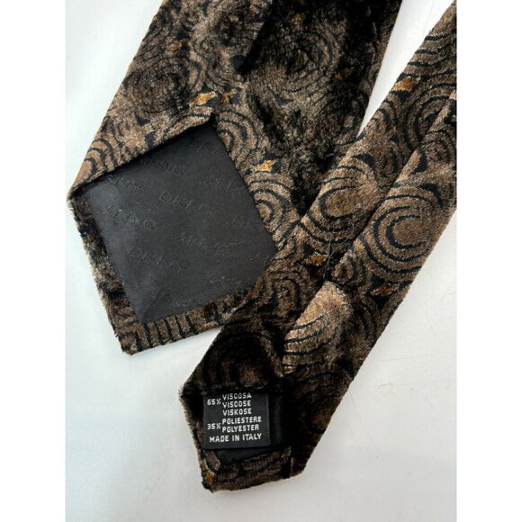 VTG LOT OF 3 Brown & Maroon Silk & Viscose Ties Made in Italy Retro Classi - Picture 7 of 11